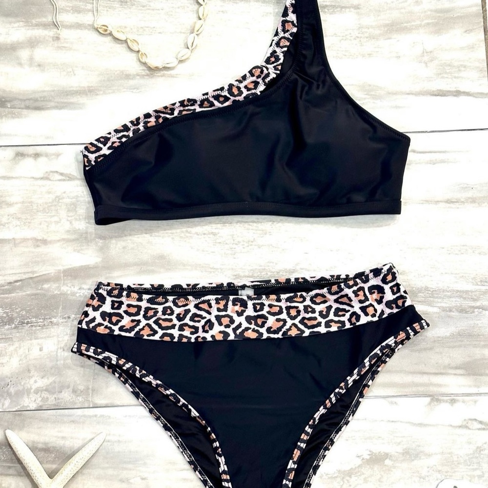 NEW Women’s One-Shoulder Black Bikini - full coverage